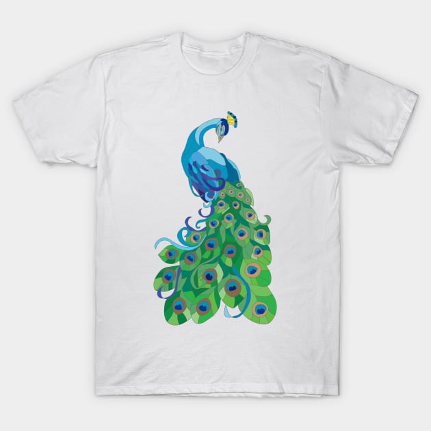 Peacock illustration T-Shirt by JulietLake